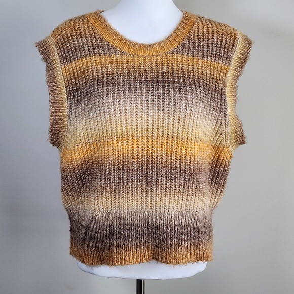 Design Lab Sweaters - Design Lab Sweater Vest Womens XS Ombre Knit Fall‎ Hipster Boho Earth Tones 70s